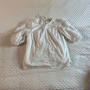 White Eyelet Puff Sleeve Top